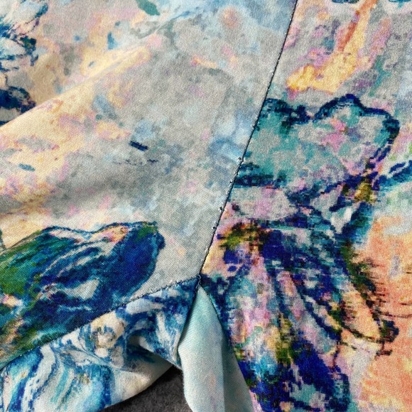 Soft Surroundings Leggings Small Blue Floral Superslim Myriad High Rise Knit - Picture 12 of 13